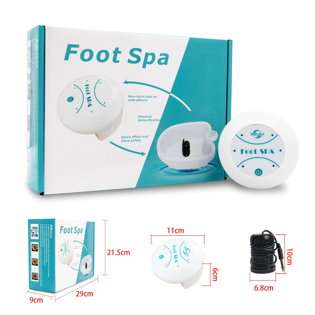 Detox Ion Electric Foot Spa Bath Massager Machine Foot Bath Cleaning Footspa Vibrating Whirlpool Care Arrays Aqua Health Therapy
