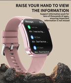 LIGE New 2.2-inch 3D Curved Screen Smart Watch With LED Light Thermometer Health Monitor Smartwatch BT Call Sports Fitness Watch