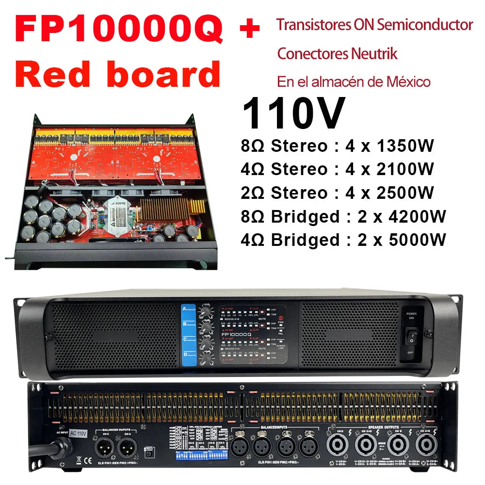 Original LOGO FP10000Q Professional Digital Power Amplifier 4x1350W 10000 Watt FP14000 2X2350W Audio DJ Subwoofer Amplifier