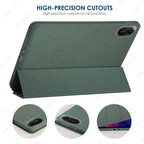 Silicone Case for Xiaomi Redmi Pad 2 11 Inch 2025, Ultra Thin Trifold Stand PU Leather Protective Cover, Auto Sleep / Wake