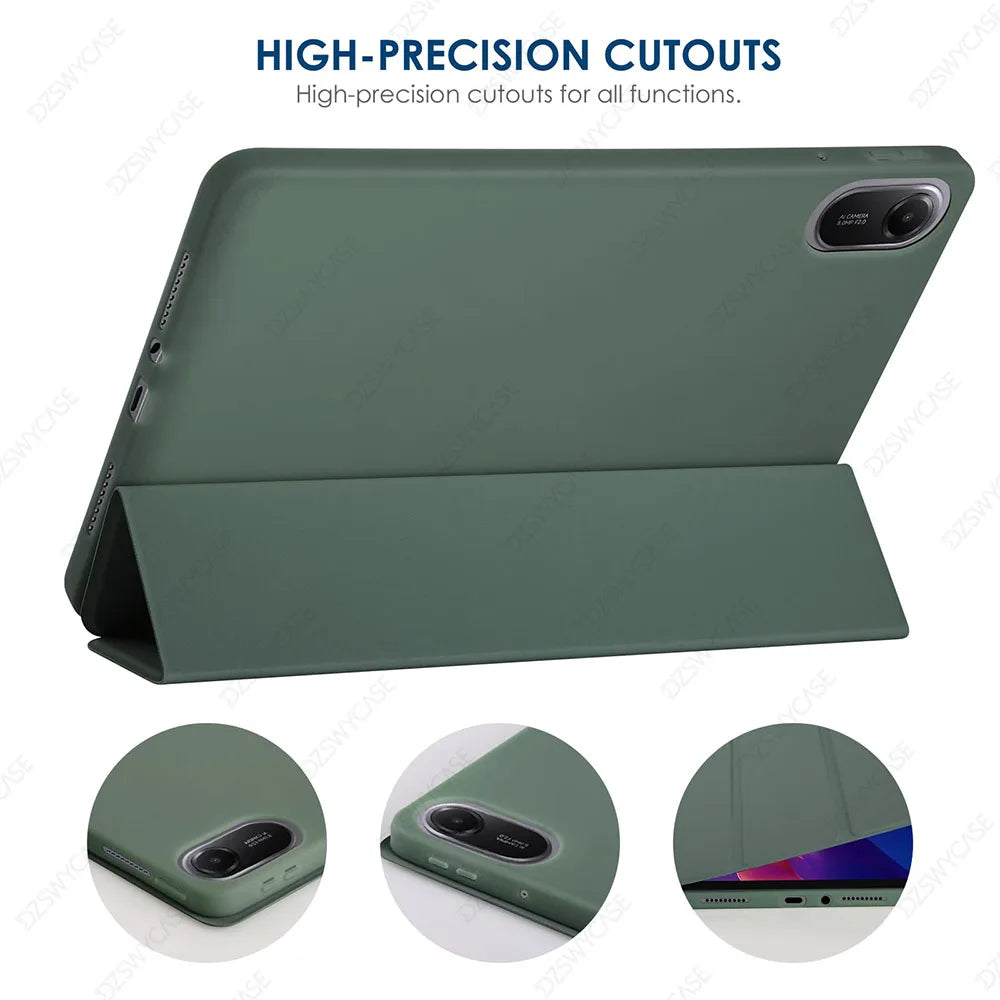 Silicone Case for Xiaomi Redmi Pad 2 11 Inch 2025, Ultra Thin Trifold Stand PU Leather Protective Cover, Auto Sleep / Wake