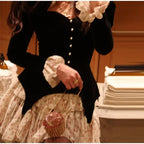 Club Floral Print Patchwork Women's Dress Sexy Long Flare Sleeve V-neck Female Mini Dresses 2026 Spring Summer Pearl Lady Robe