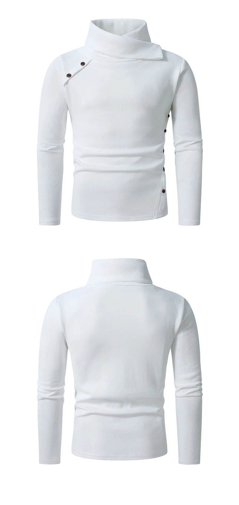 2026 New Men's White Turtleneck Sweater, British-style Black Pullover, Asian Sizes M-4XL. Gray Sweaters