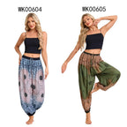 Women's Boho Wide Leg Harem Pants Adult High Waist Yoga Loose Lantern Pants Breathable Beach Trousers Vacation Printed Jagger