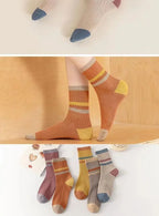 5 Pairs Striped Print Socks for Women Comfy Soft Mid Tube Socks Winter  Harajuku Funny Casual Sock Women's Stockings Hosiery