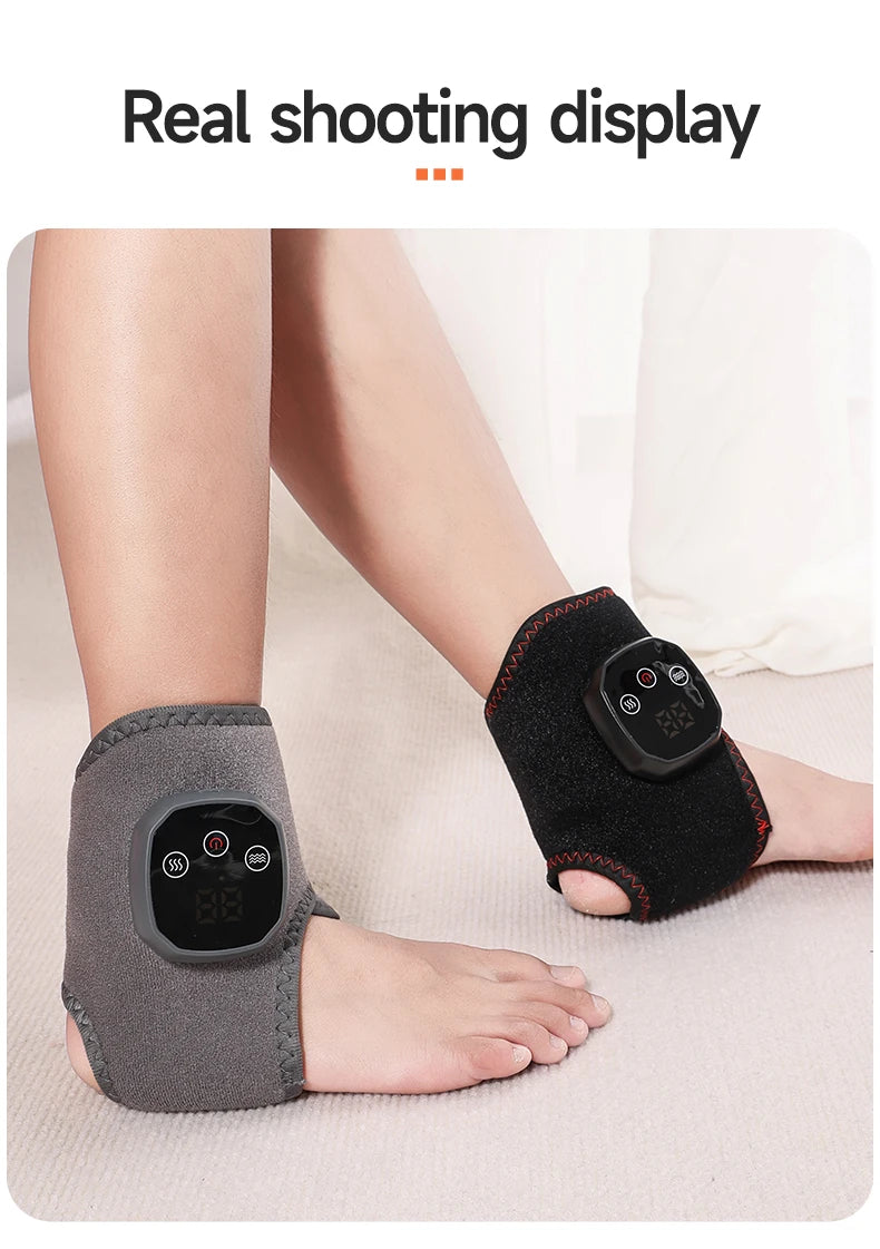 Electric Heat And Vibration Ankle Wrist Massager Hot Compress Therapy Ankle Massage Heated Wrap Support Brace Foot Protector
