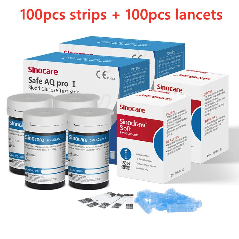 Sinocare Safe AQ pro Ⅰ Blood Glucose Meter Glucometer Kit Diabetes Tester Medical Blood Sugar Meter or Only Test Strips Lancets