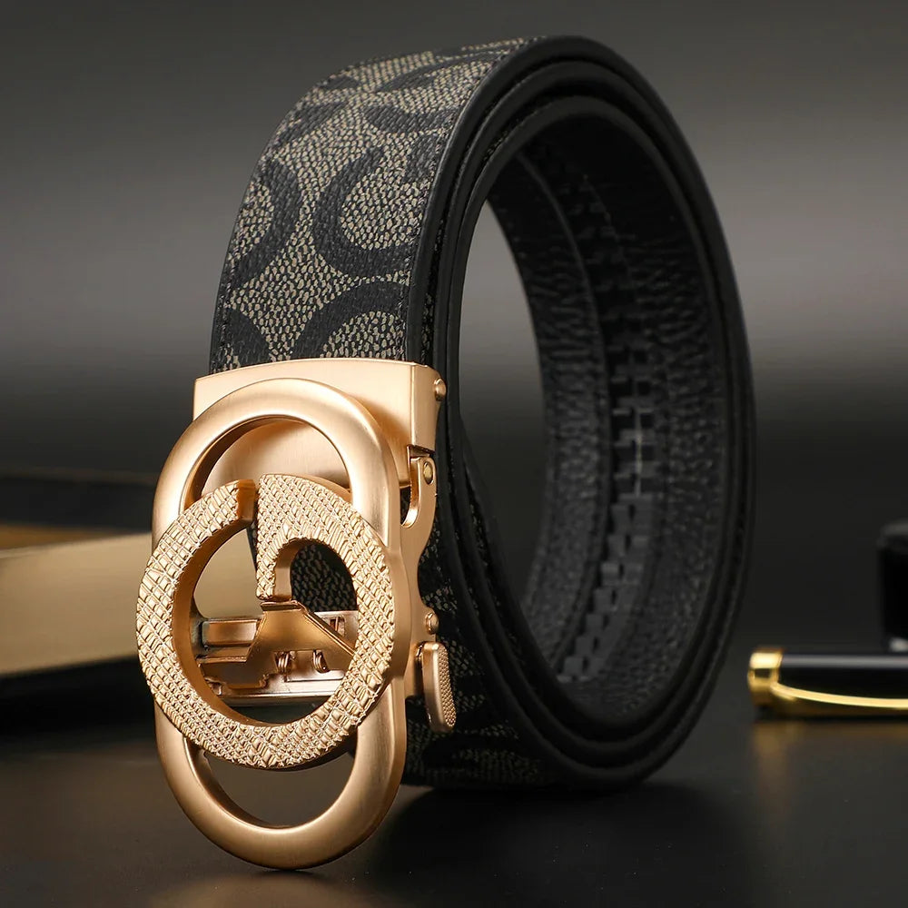 New luxury brand men's leather belt, 3.4 cm width, high-quality belt for women, women's belt design