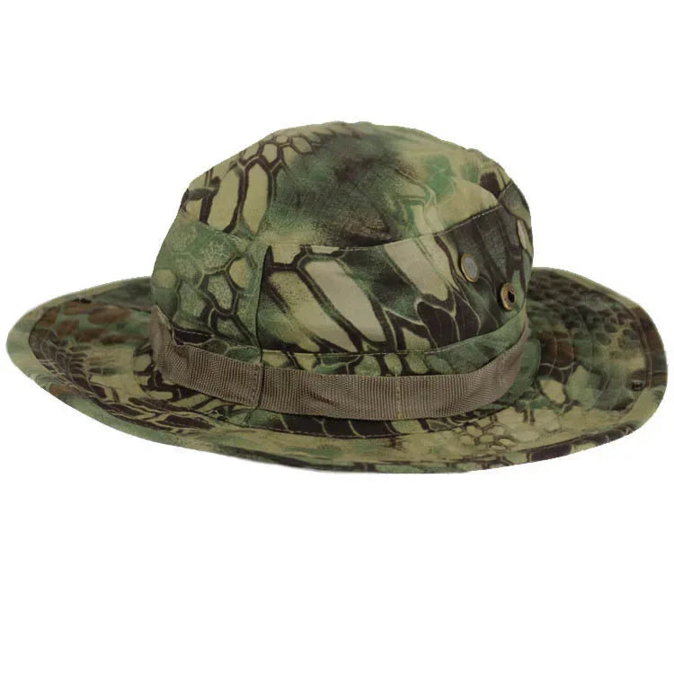 Multicam Tactical Fisherman Hats Foldable Outdoors Sniper Camouflage Fishing Cap Outdoor UV Sunscreen Panama Hunting Bucket Hat