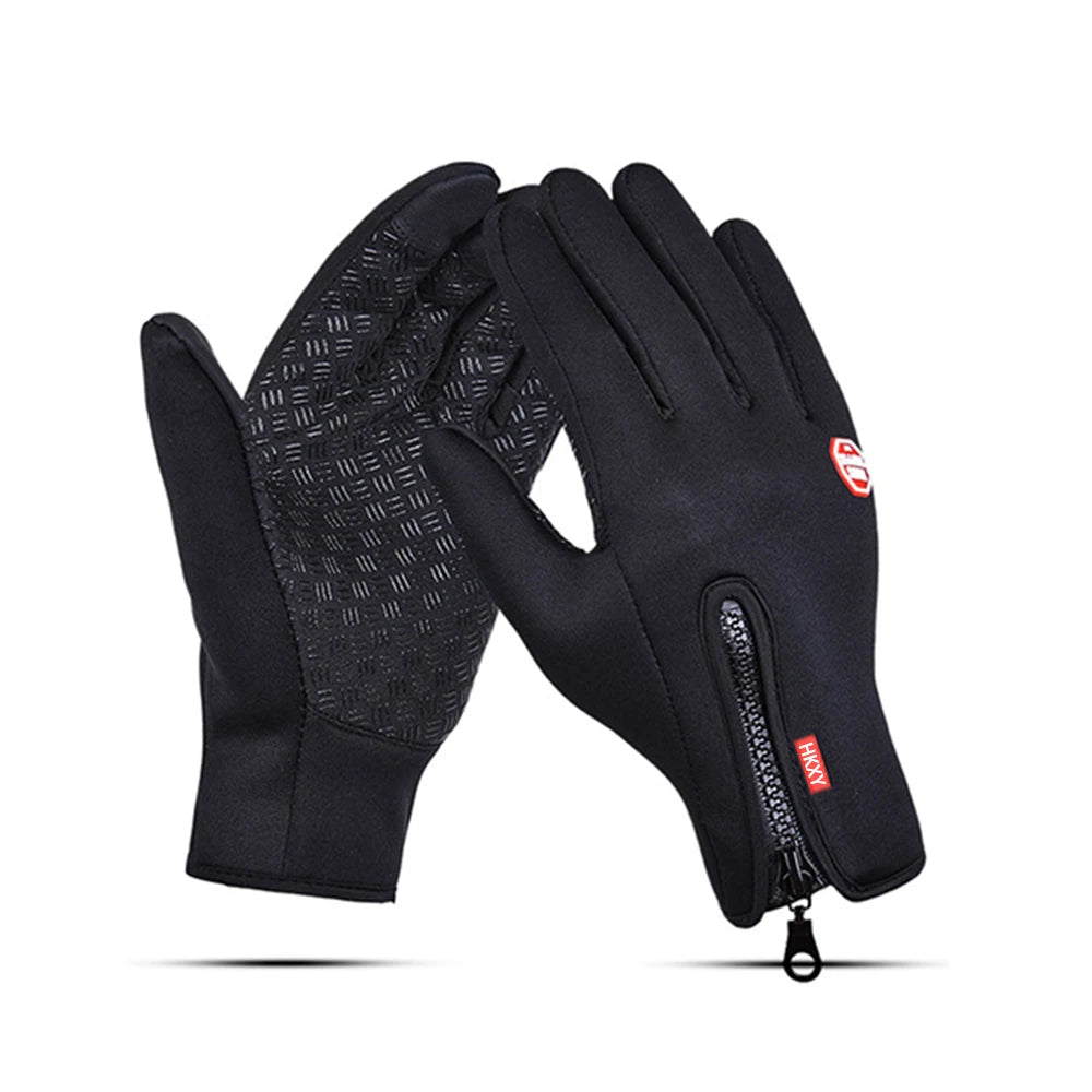 Winter Cycling Gloves Men Women Motorcycle Fleece Sport Zipper Autumn Touch Screen Warm Water-Repellent Windproof Non-slip Glove Main image