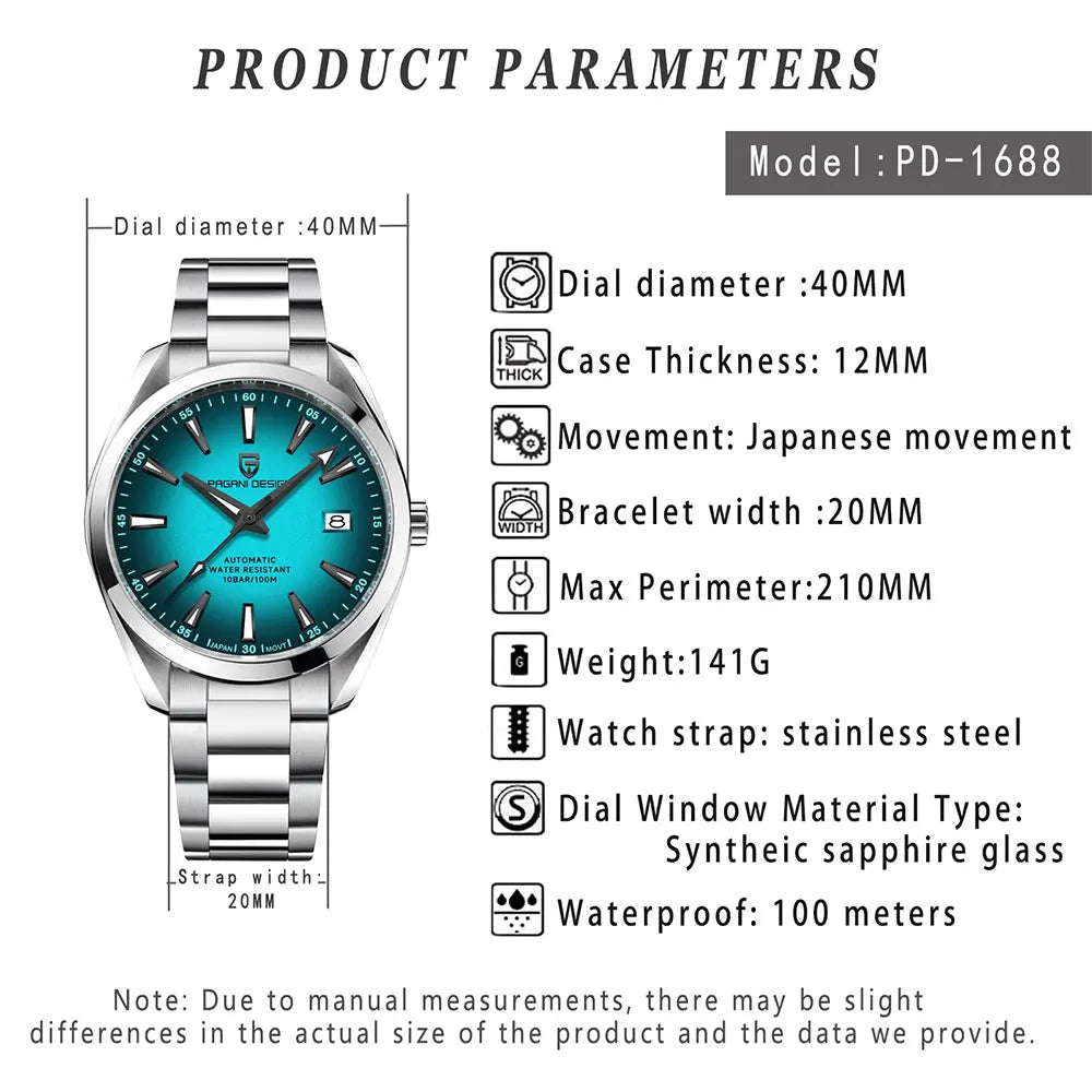 PAGANI DESIGN 40MM Man Watch Luxury Automatic Watch for Men Mechanical Wristwatch Stainless Steel luminous business Watches 2026