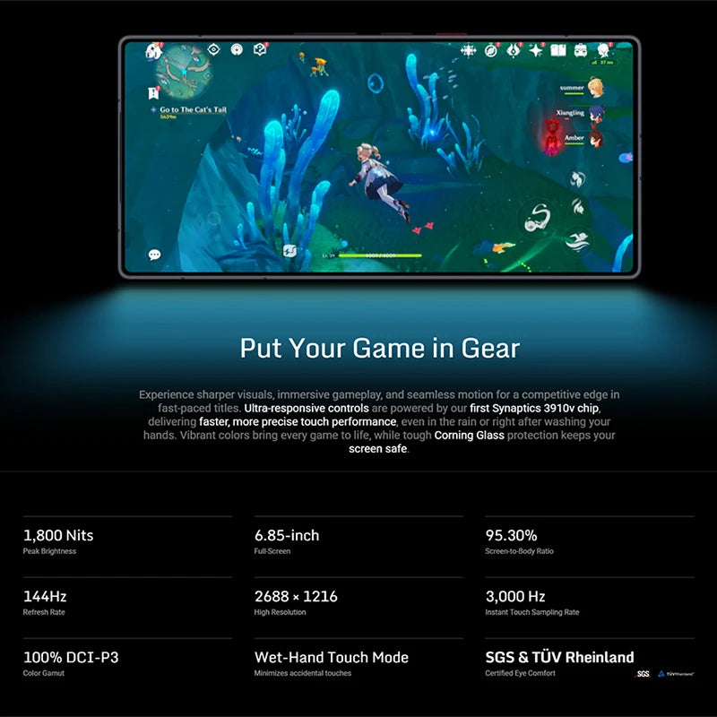 (Used) Phone gaming RedMagic 11 Pro 5G, International version, screen Ins, processor-shaped 8 Elite Gen 5, battery-mAh, 50 MP photo Device, NFC compatible