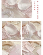 UK Trending! MOYISU Kawaii Lolita Bra Set Full Cup G Heavy Underwire Support Heavy Lace Thin Cup Pure Sexy Teen Lingerie Summer