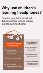 Air Conduction Stereo Headphones Kids Open Ear Bluetooth6.0 Earphones  Wireless Learning Noise Reduction Music Headset Earhook
