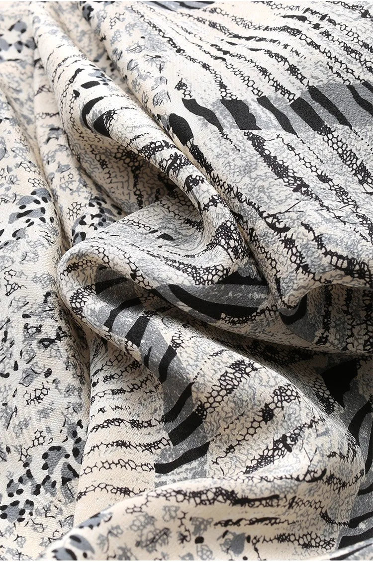 Animal Fiber Fabric~ Casual Dress for Women, Ruffled Silk Dress, Designer Niche Silk Long Dress, New Women's Fashion
