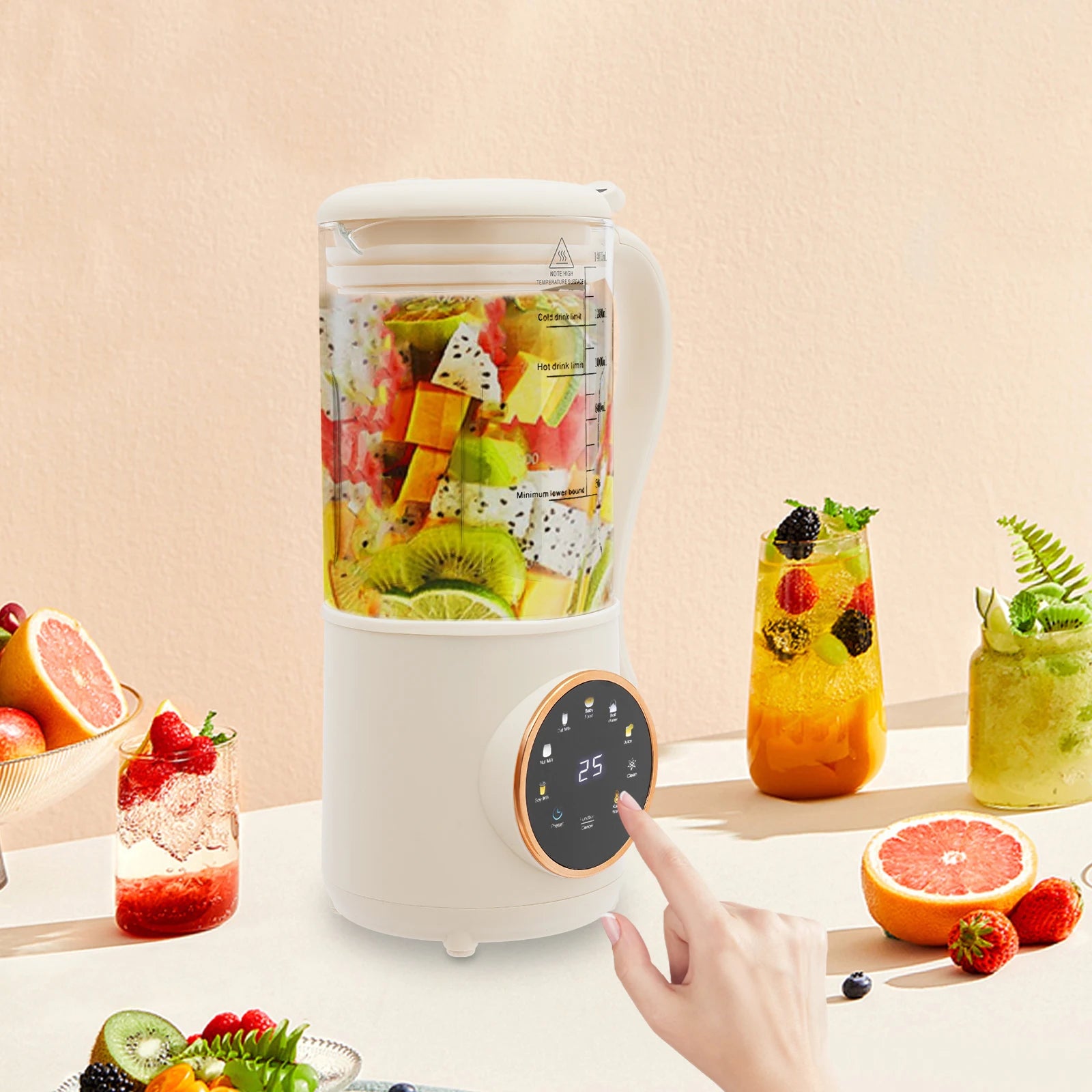 1.4L Nut Milk Maker Machine 1400ML Juicer Soy Milk Machine with 16 Blades for Homemade Plant Oats Almond Cereal Drinks Secondary image