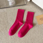 33 Colors Summer Cotton Soft Socks Happy Colorful Women's Mid-tube Stocking Fashion Trend Red Green Ankle Sox Autumn Hosiery