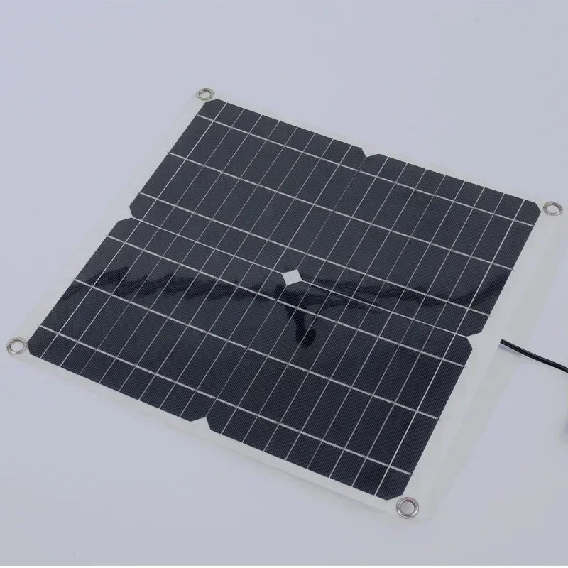 High Efficiency Outdoor Solar Panel Dual Exhaust Fan for Dog Warehouse RV Greenhouse Fan Air Pump Cooling Temperature