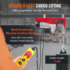 SucceBuy 2640Lbs Electric Hoist Winch 230V with 14ft Wired Remote Control 40ft Single Cable Lifting Height Lift Hoist for Garage