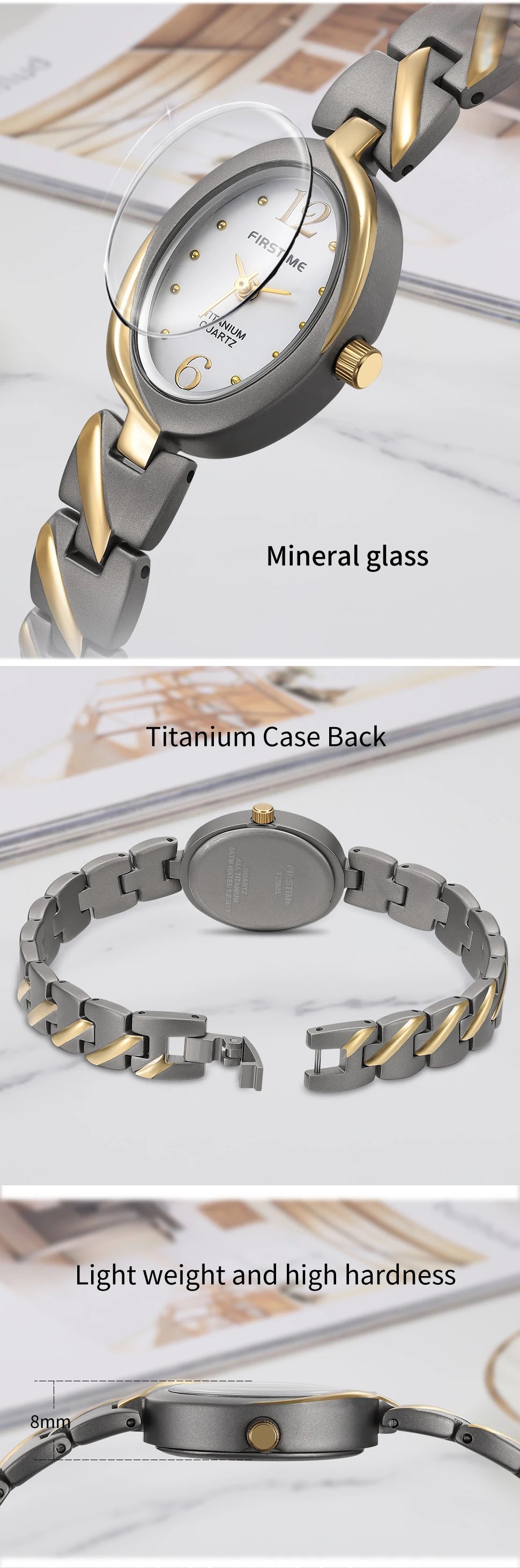 BERNY Titanium Women Watch Quartz Ladies Wristwatch Jewelry Oval Clock Casual Simple Fashion Waterproof Women's Watches