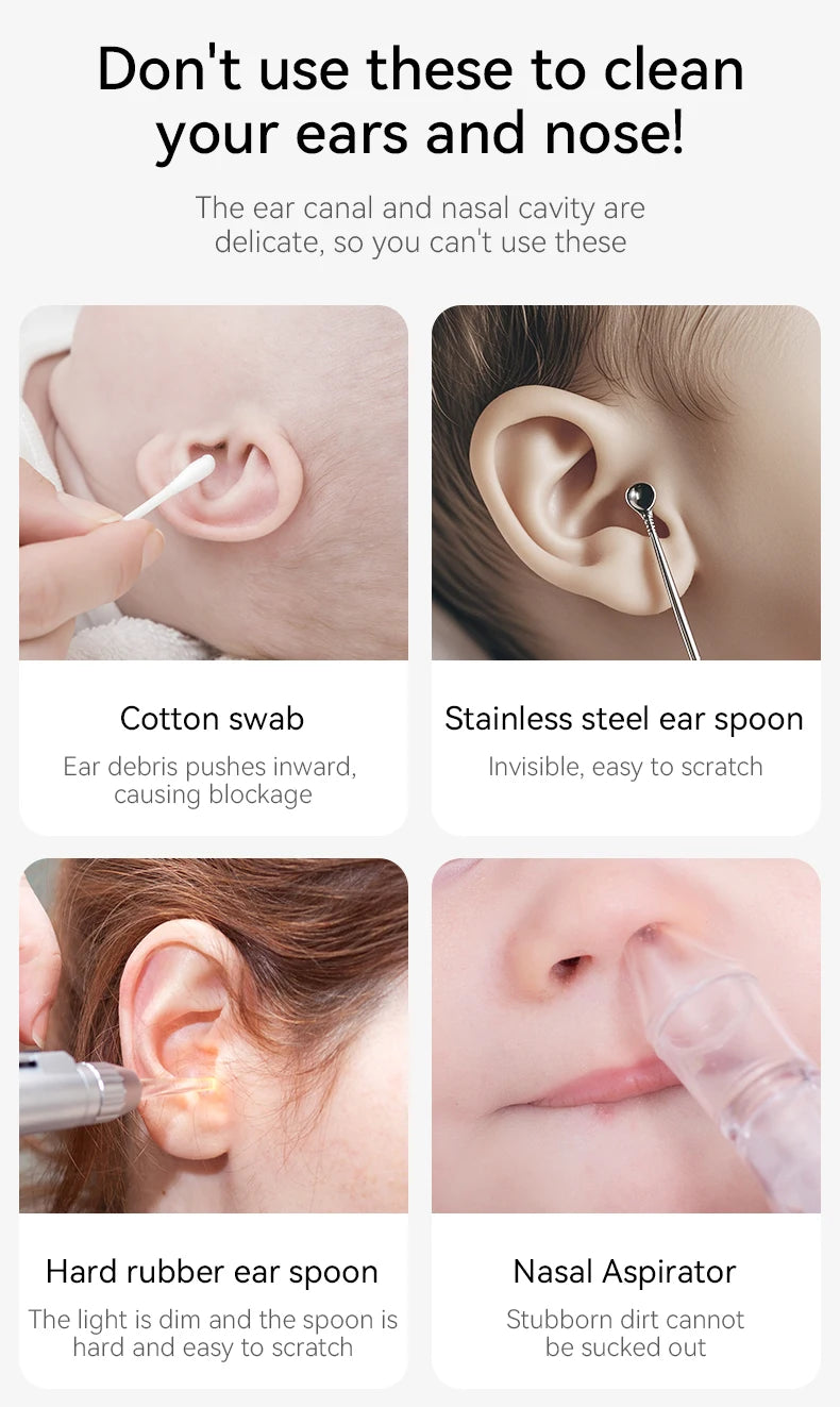 Upgraded Smart Visual Ear Wax Cleaner With Camera 800W HD Endoscope Multi-Functional Visual Ear Cleaning Tool Includes Storage
