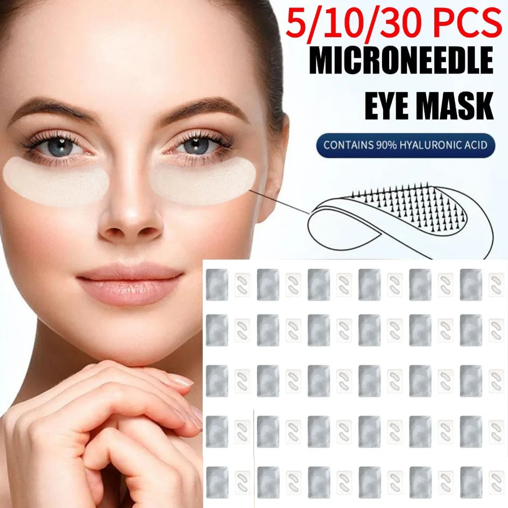 5/10/30PC Microneedle Eye Patches Mask Korean Skin Care Hyaluronic Acid for Anti Wrinkle Aging Dark Circle EyesMask Moisturizing