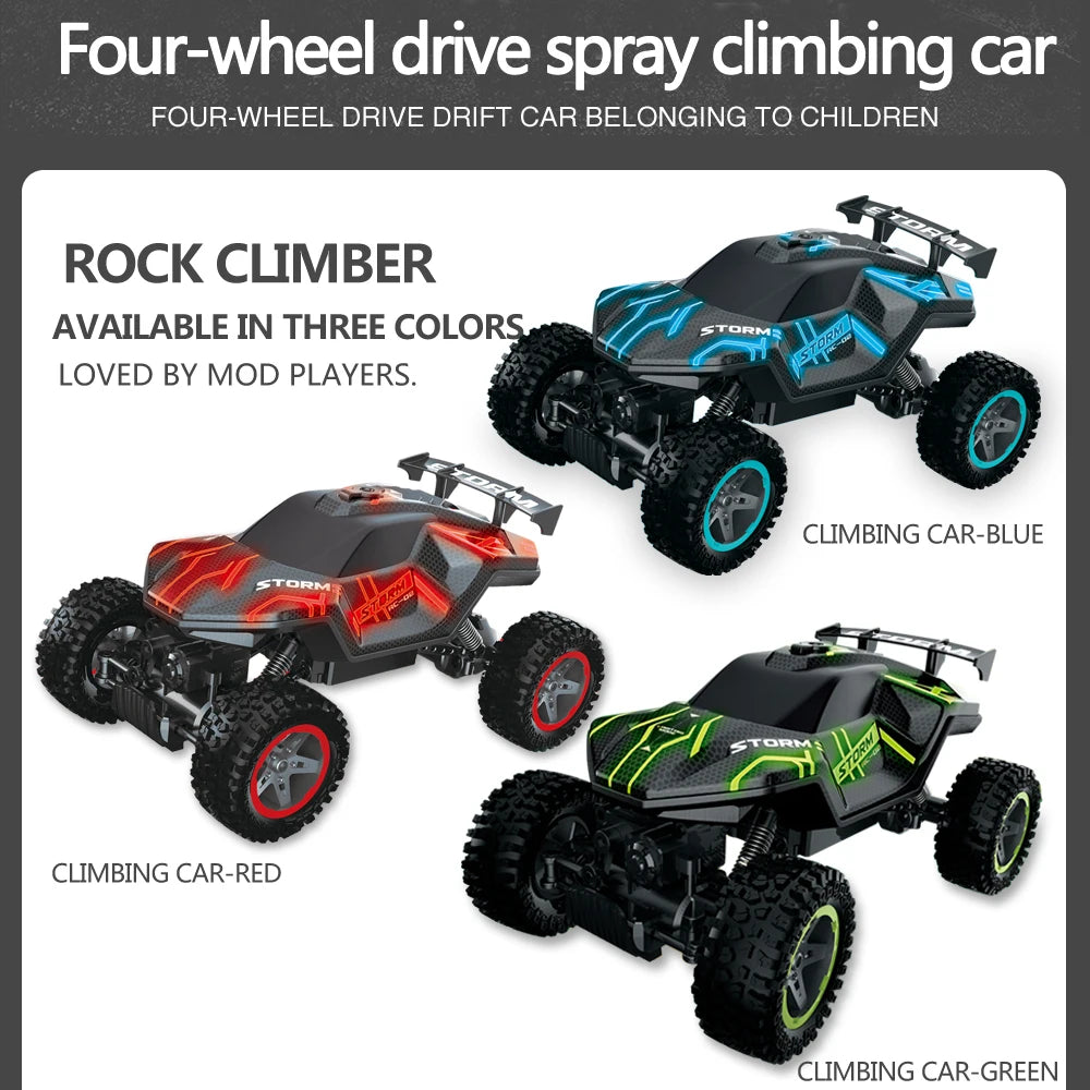 4WD RC Drift Car With Music Led Lights 2.4G Gesture Radio Remote Control Spray Stunt Car 360° Rotating Climbing Car Toys Gift