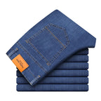 Man Pants Office Business Jeans Men Classic Blue Black Cotton Stretch Straight Denim Pants Male Brand Trousers
