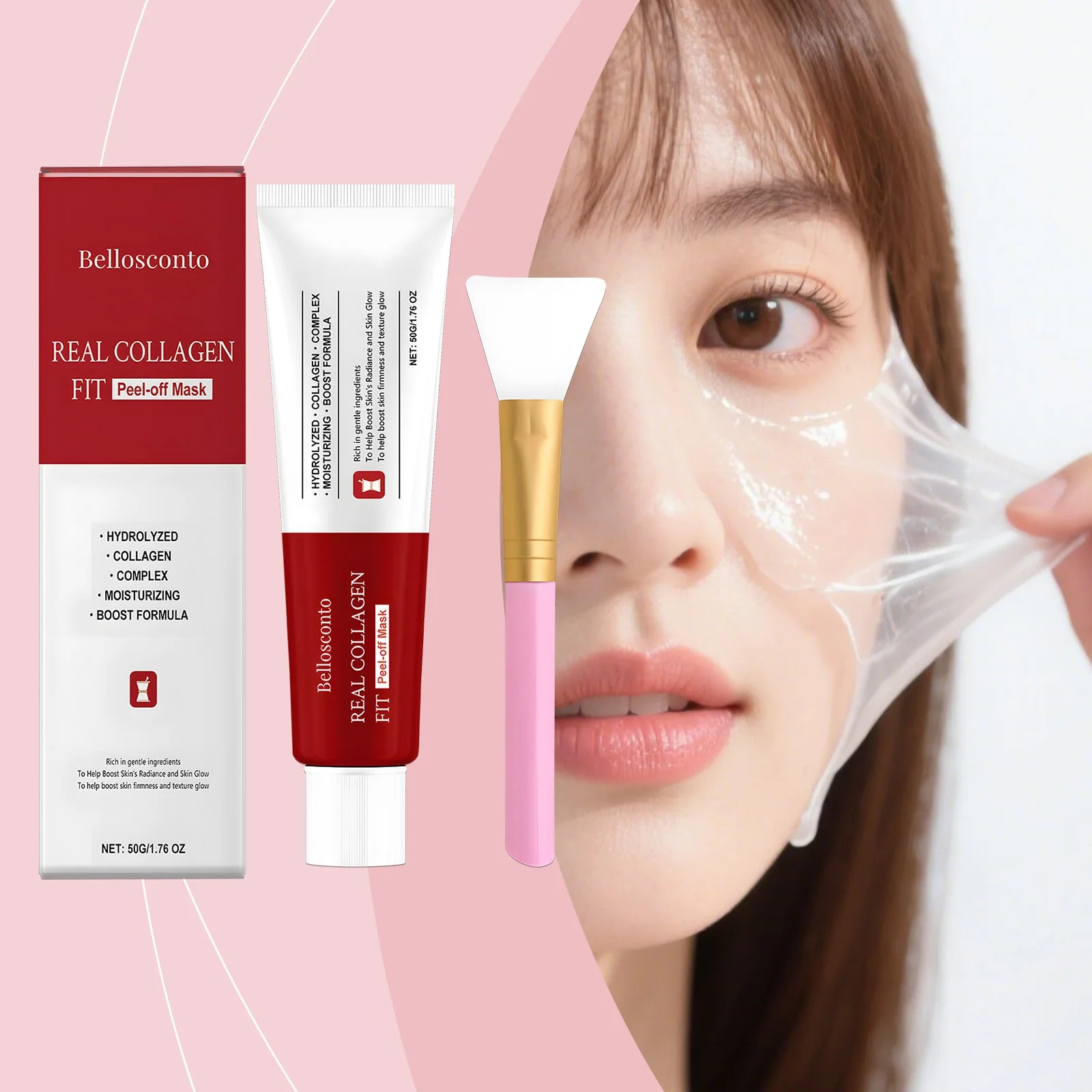 Collagen Peel off Mask Overnight Moisturizing Facial Cleansing Glow Skin Barrier Repair Collagen Mask Wrapping Night Care 50g