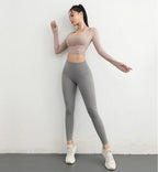 Cloud Rise Women Yoga Shirts Sports Workout T-Shirt Sexy Girl Long Sleeve Blouse Gym Fitness Crop Top Autumn Winter Sportswear