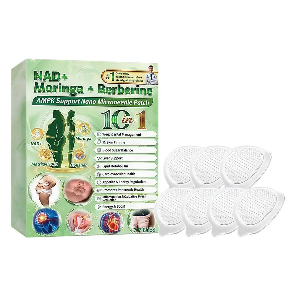 1-5X 10-in-1 Berberine x NAD+ Weight Management Assistance Patch Easy To Use Body Weight Loss Sticker Body Care Patch
