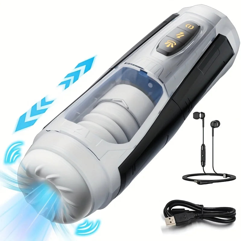 7 Thrusting & Vibrating Stimulation Modes Male Masturbator Cup Mens Realistic 3D Sleeve for Male Masturbation Penis Training 18+ Main image