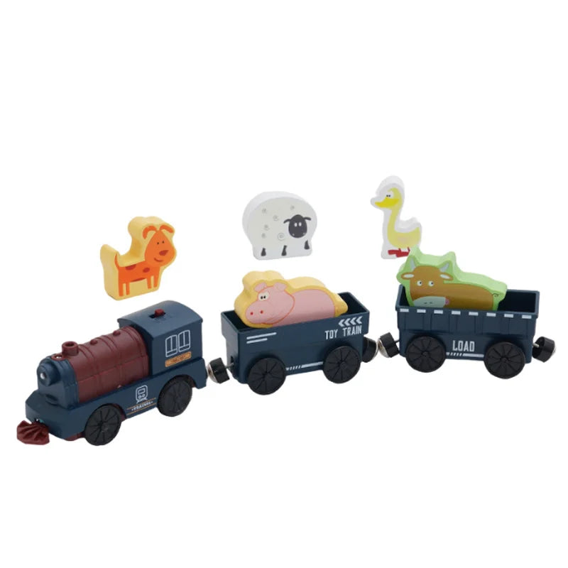 New Electric Train Set Compatible with Thomas Wooden Train Track Train Toys For Kids Christmas Birthday Gift
