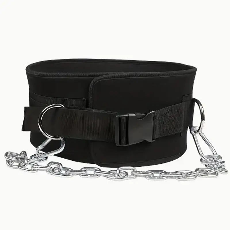 Thicken Weight Lifting Belt With Chain Dipping For Pull Up Carrying Fitness Back Muscle Strength Training