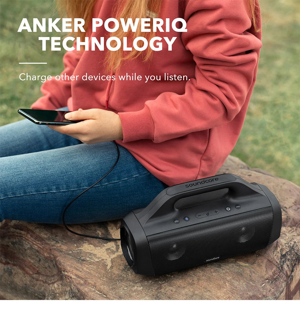 Anker Soundcore Motion Boom Outdoor Bluetooth loudspeaker with Titanium Audio drivers BassUp Technology IPX7 Water Protection 24-S