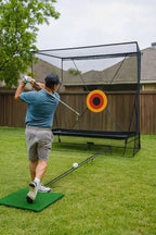 Golf Practice Net with Ball Return and Ball Blanket, Large Golf Training Net for Chipping and Swing with Target, with Carry Bag