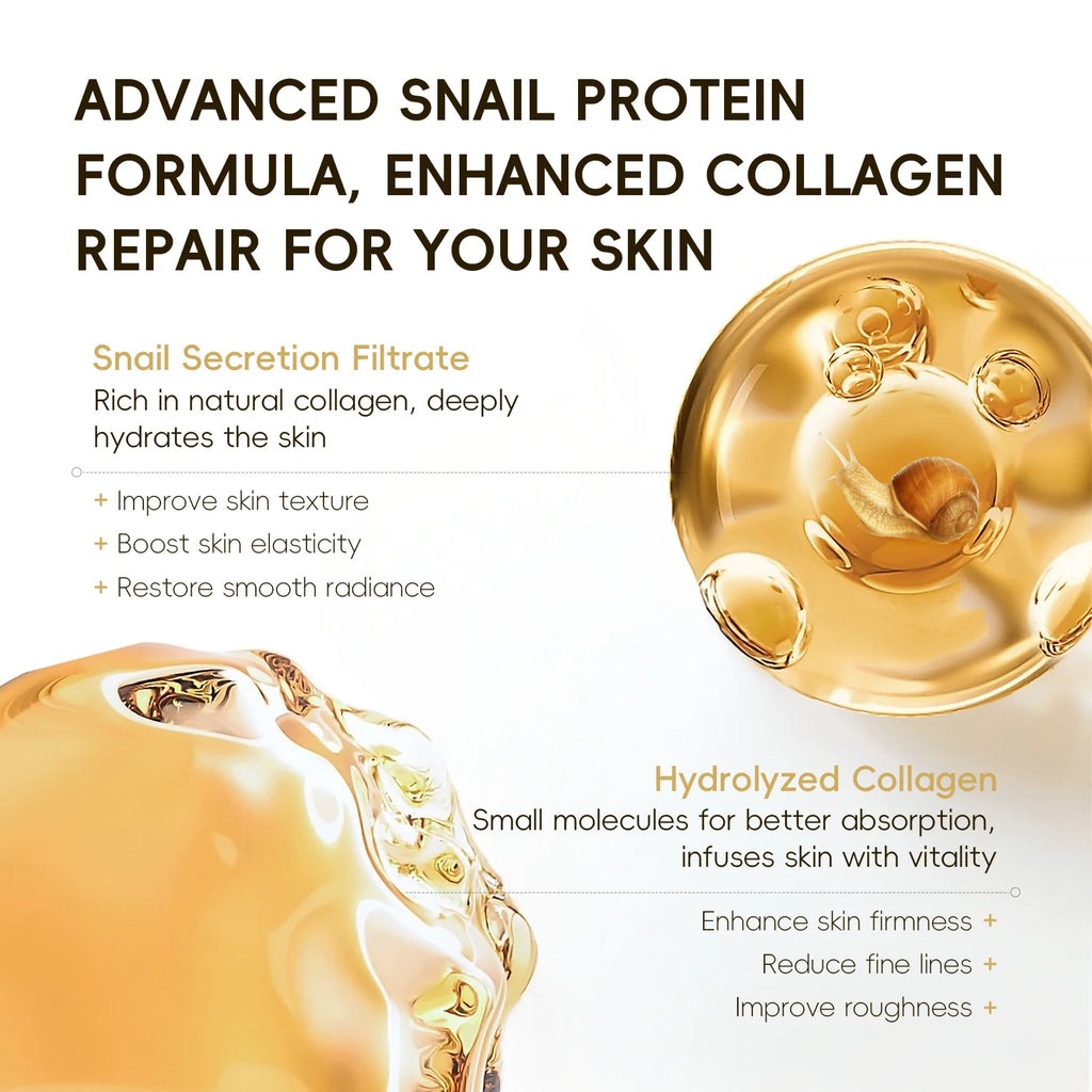 LAIKOU Korea Snail Collagen Essence Mask Hydrating Sheet Mask Anti-Wrinkle Face Mask Firming Skin Care 25g*20pcs
