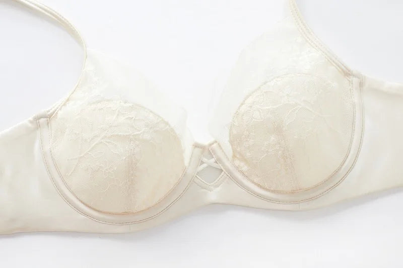 Luxury Women Lingerie Set Sexy Lace Embroidery Underwear French Thin Cup Push Up Bra Summer Mesh Breathable Intimates Bra Sets