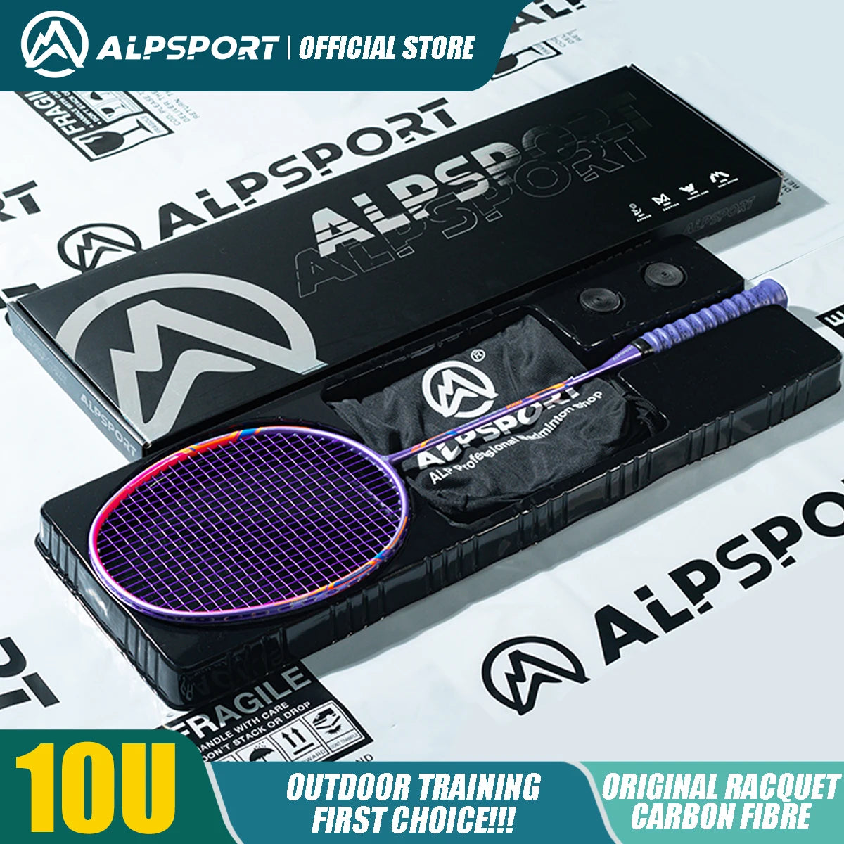 ALP GJ 10U Ultralight 52g T800 Bow And Arrow Badminton Racket Authentic Tensile Force 13kg Outdoor Sports Carbon Fiber Titanium Main image