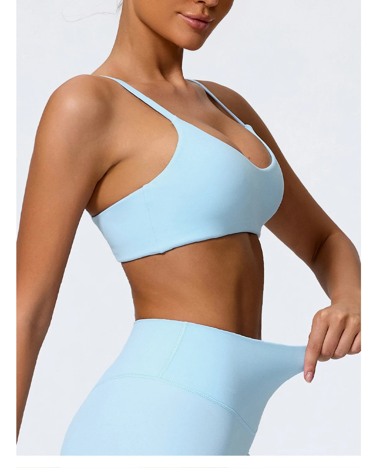 Hearuisavy Summer Super-Soft 2Pcs Women's Running Sports Shorts Set Breathable Fitness Yoga Bra Casual Push Up Workout Crop Top