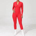 Women's Tracksuit Gym Workout Sports Clothes Outfit Zipper Jumpsuit Yoga Fitness Overalls Set Open Back Bodysuits Suit for Women