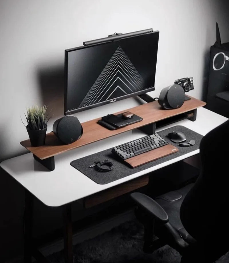 Z1 Monitor Height Increasing Rack Office Luxury Desk Setup E-sports Room Monitor Bracket Wooden Screen Stand with Compartments