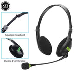 3.5mm Noise Cancelling Wired Headphones Adjustable Earphones Business Headset With Microphone For PC /Laptop/Computer