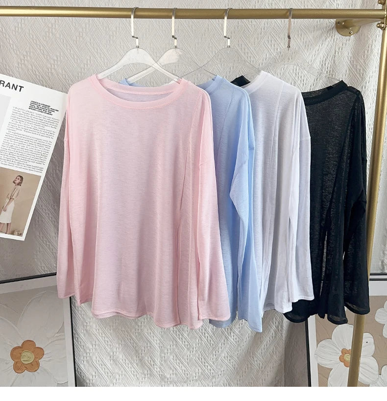 Women's Yoga Shirts Sports Tops Long Sleeve O-neck Breathable Running Shirt Loose Fitness Clothes Gym Sportwear Pilates T-shirts
