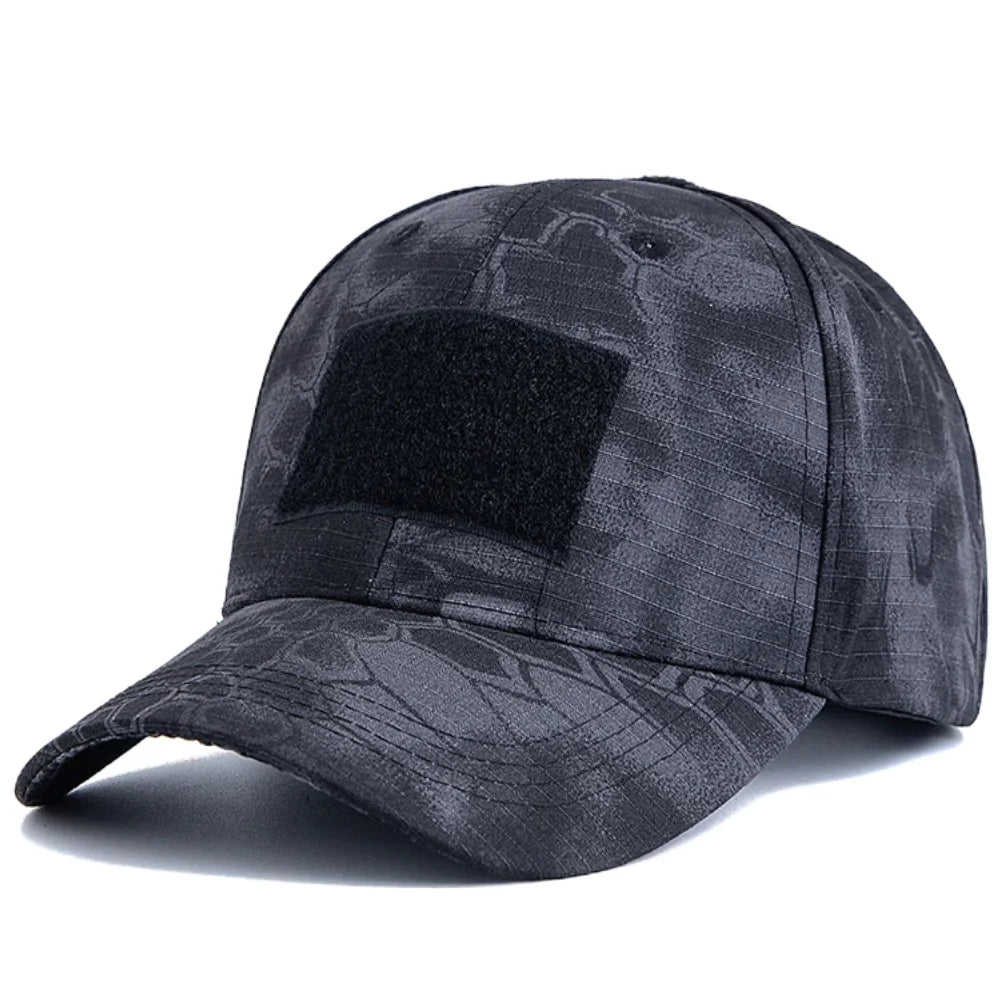 Men's Camouflage Tactical Baseball Cap With 3 Velcro Patches Military Camouflage Hat Cap For Outdoor Jugle Fishing Hiking Caps