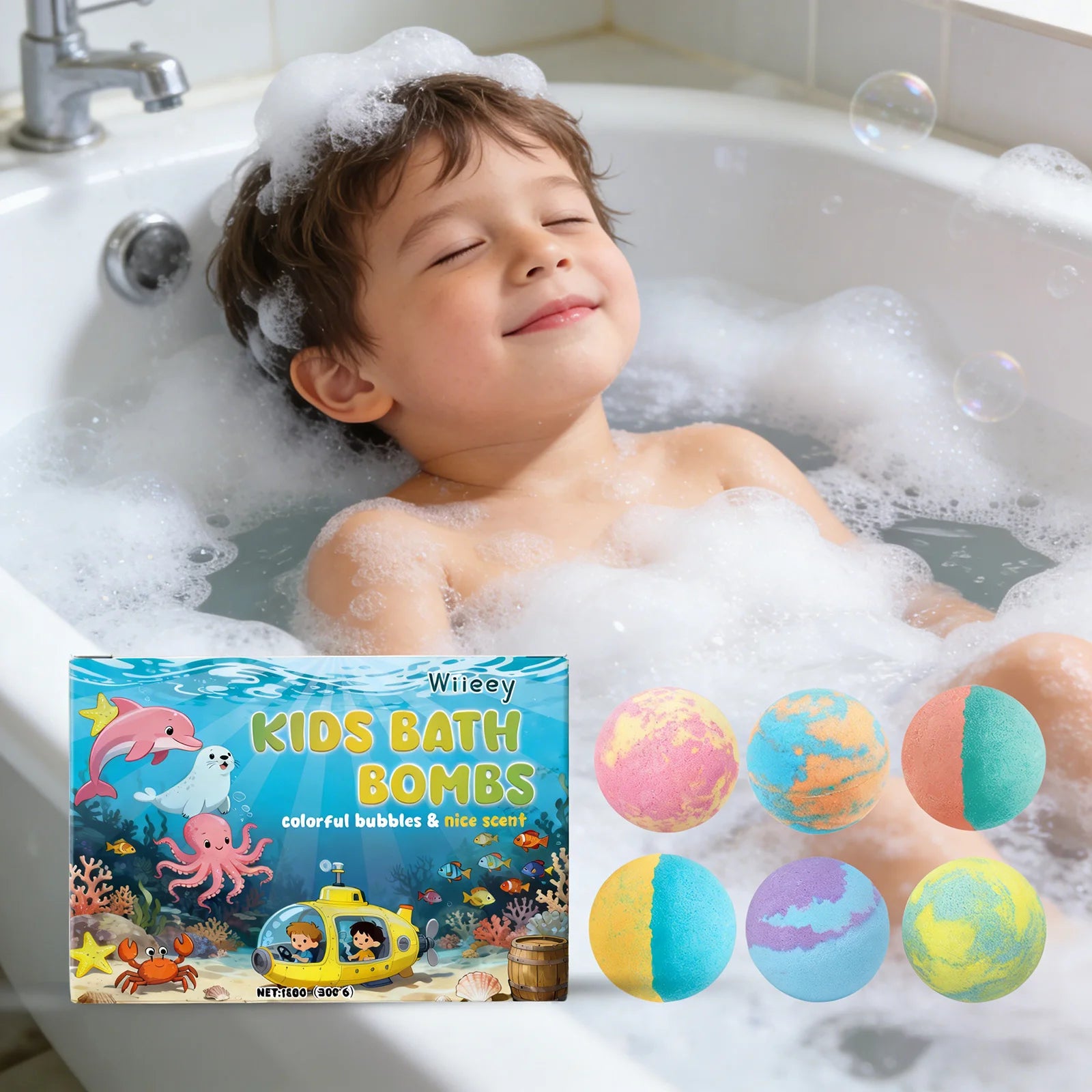 Bath Bombs for Kids Gentle Cleansing Skin Moisturizing Relax Body Exfoliating Relieve Stress Anxiety Fragrance Bubble Bath Ball Main image