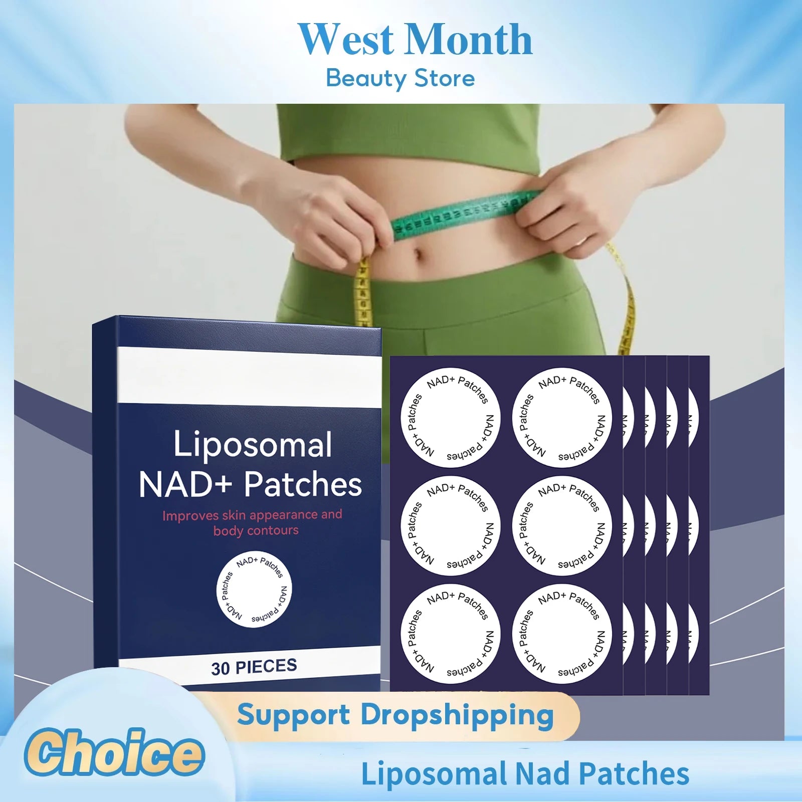 Liposomal Nad Patches Transdermal Absorption Enhance Cellular Energy Regulate Metabolism Weight Management Healthy Aging Patches
