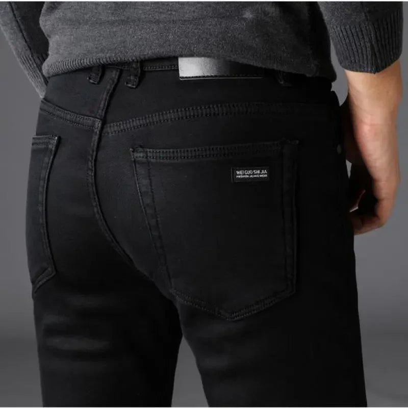Spring Autumn Men Classic Fashion Brand Jeans Homme Man Soft Stretch Black Biker Masculino Denim Trousers Mens Pants Overalls Main image