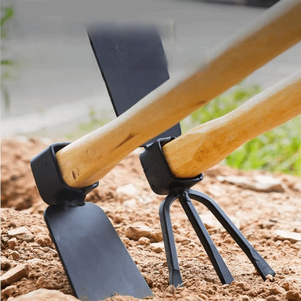 Robust Hardwood Handle Small Hand Hoe High-Strength Metal Head Lightweight Design Multi-functional Garden Tool