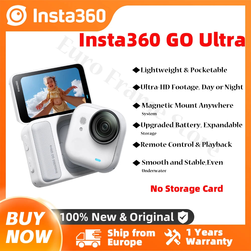 Insta360 GO Ultra Action Camera feet POV Hands-free 4K 60fps Ultra-HD Flow State stability Insta 360 GO Ultra